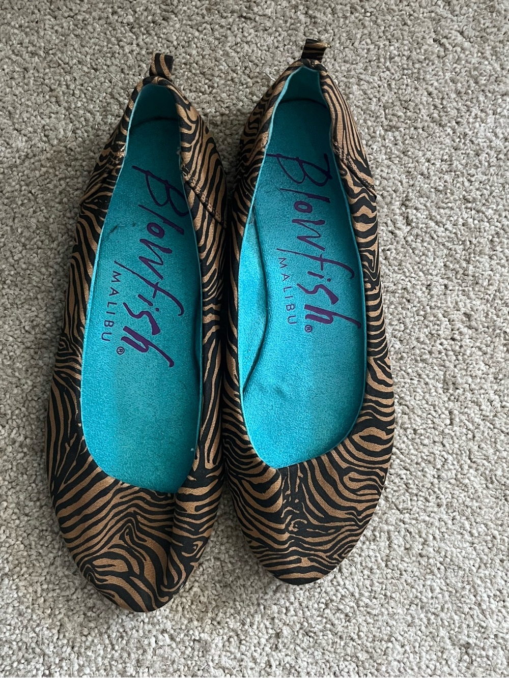 Blowfish Zebra Print Flats 9